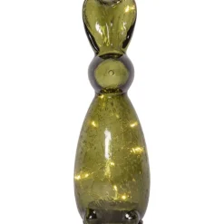 Outlet Harry glas hare med lys, 25 cm, Julepynt Med Lys