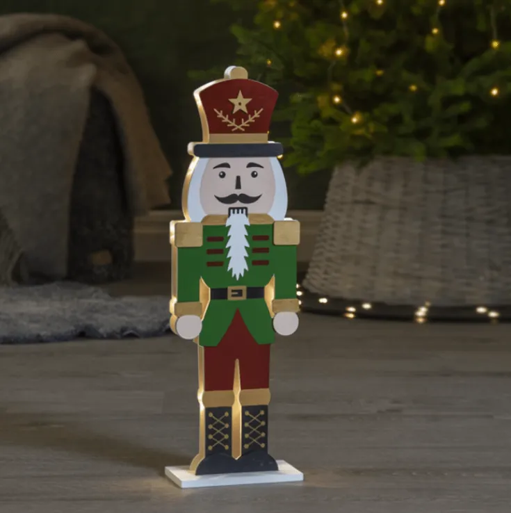 New nøddeknækker figur, Julepynt Med Lys