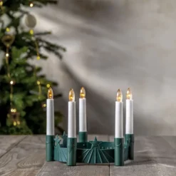 Best Santa Lucia luciakrone til batteri, Julepynt Med Lys