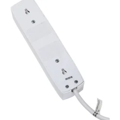 Outlet Stikdåse med 4 udtag, jord, 5 meter, hvid Stikdåser