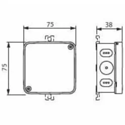 Clearance 5 stk AP75 forgreningsdåse, 75x75x38 mm, hvid Samledåser