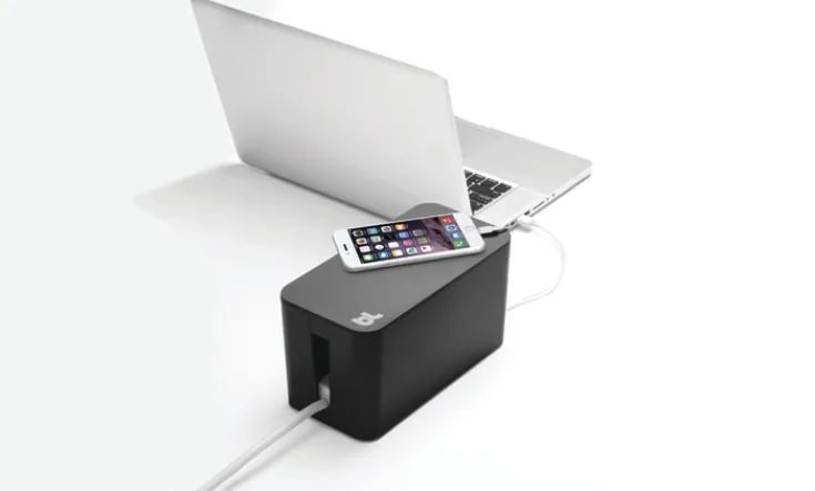 Online 12 stk Cablebox kabelskjuler, lille, sort Kabelskjulere
