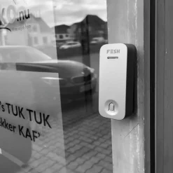 Hot 6 stk Foss Fesh Smart trykknap til dørklokke, wifi, grå Dørklokker