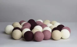 Clearance 3 stk Dusty Pink lyskæde, 20 kugler Lyskæder