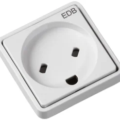 Clearance 10 stk LK Fuga EDB stikkontakt 1 modul, hvid Fuga Stikkontakter|Stikkontakter