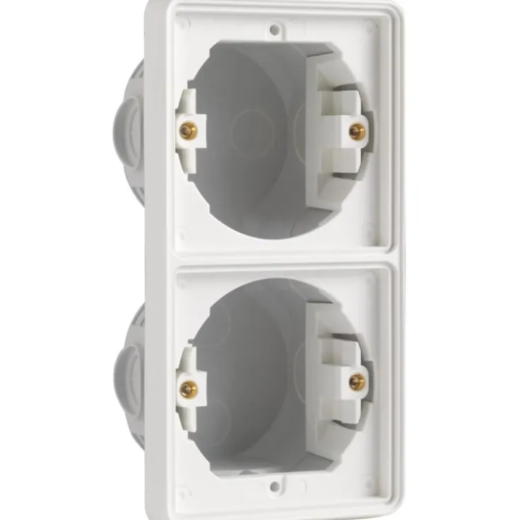 New 3 stk Hydro lodret indmuringsdåse, 2 modul, Dåser & Underlag