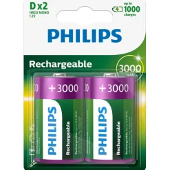 Best 12 stk genopladelige D batterier, 2 stk. Batterier