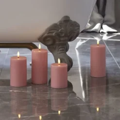 Hot 10 stk Sille LED fyrfadslys, batteri, lyserød Sirius|Kunstige Stearinlys