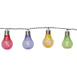 Outlet 10 stk Glow solcelle lyskæde, farvet lys Lyskæder