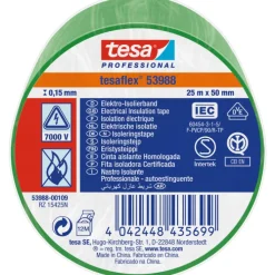 4 stk isoleringstape, grøn, Tape