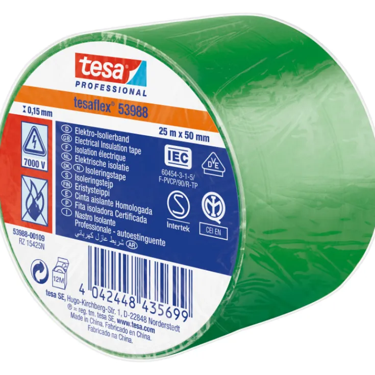 4 stk isoleringstape, grøn, Tape