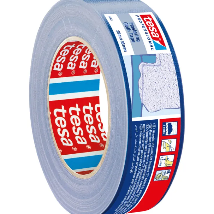 6 stk 4363 lærredstape, blå, , 25 meter Tape