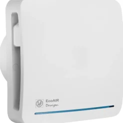 Clearance 4 stk Ecoair badventilator med fugtstyring Ø100 mm, hvid Thermex|Badeværelsesventilatorer