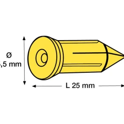 Outlet 100 stk CP rawlplug, Ø5,5x25 mm, gul Plugs & Kroge