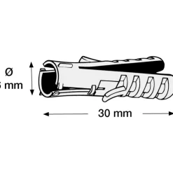 Hot 100 stk FP Flex rawlplug, Ø6x30 mm Plugs & Kroge