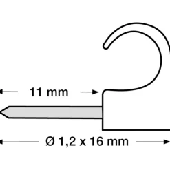 100 stk kabelclips 3-5/16 mm, hvid Kabelclips- & Bøjler