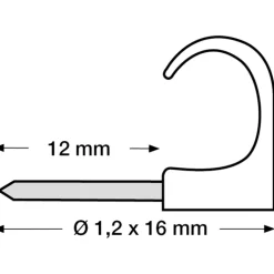 New 100 stk kabelclips 2x4/16 mm, natur Kabelclips- & Bøjler