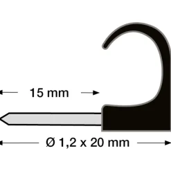 New 100 stk kabelclips 3x5/20 mm, sort Kabelclips- & Bøjler
