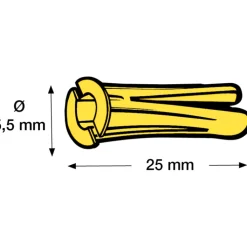 100 stk KP rawlplug, Ø5,5x, gul Plugs & Kroge