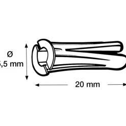 1000 stk KP rawlplug, Ø5,5x, hvid Plugs & Kroge
