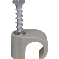 Discount 100 stk skrueclips rund, PH2, , grå Kabelclips- & Bøjler