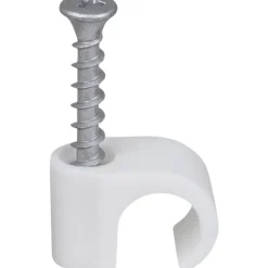 New 100 stk skrueclips rund, PH2, , hvid Kabelclips- & Bøjler