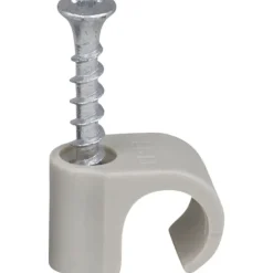 Clearance 100 stk skrueclips rund, TX20, , grå Kabelclips- & Bøjler