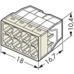 Outlet 50 stk skrueløse samlemuffer, 8 x 0,5-2,5 mm² Samlemuffer
