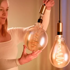 Sale 2 stk E27 globepære, 2000K-5000K, 6W, Ø20 cm Lyskilder|Led Pærer