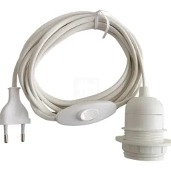 Sale ledning med E27 fatning & afbryder, hvid Fatninger & Fatningssæt