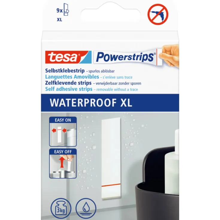 Hot vandtætte dobbeltklæbende powerstrips, 80 mm, 9 stk Tape