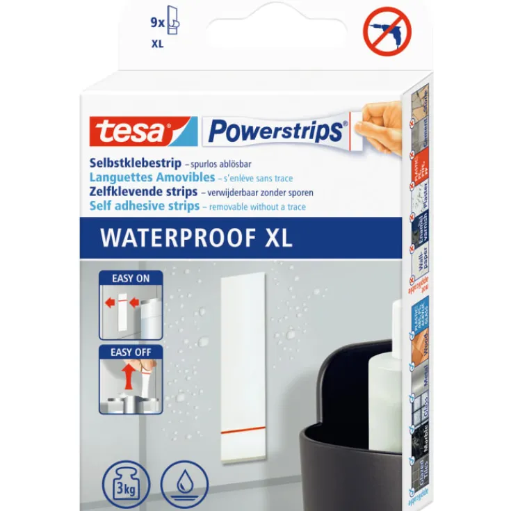Hot vandtætte dobbeltklæbende powerstrips, 80 mm, 9 stk Tape