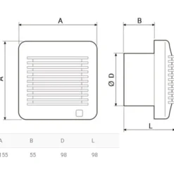 Hot EDM 100CHMZ badventilator, fugtstyring, Ø100 mm, hvid Thermex|Badeværelsesventilatorer