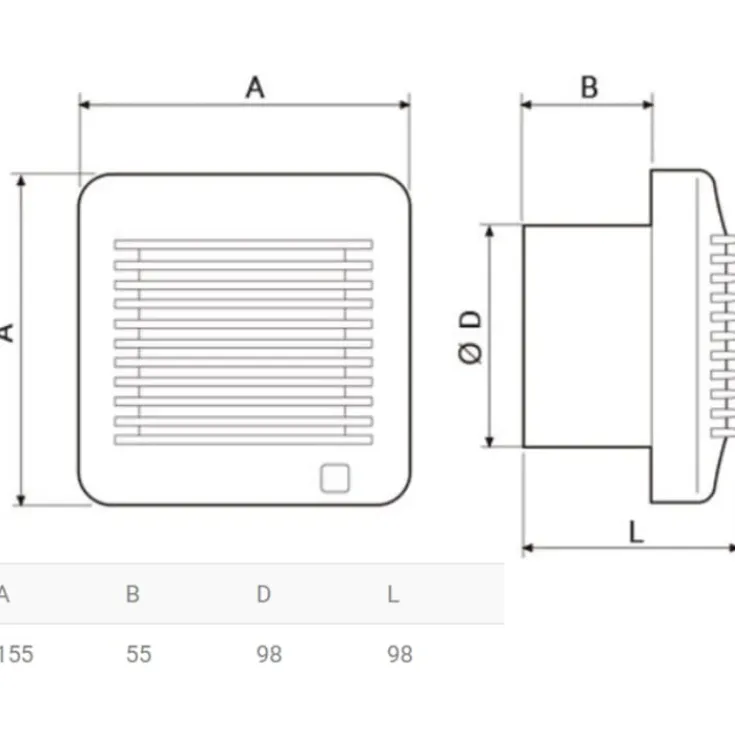 Hot EDM 100CHMZ badventilator, fugtstyring, Ø100 mm, hvid Thermex|Badeværelsesventilatorer