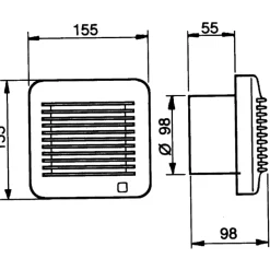 Hot EDM 100CMZ badventilator, Ø100 mm, hvid Thermex|Badeværelsesventilatorer