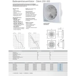 Clearance Silent 200CHRZ badventilator, fugtstyring, timer, Ø120 mm, hvid Thermex|Badeværelsesventilatorer