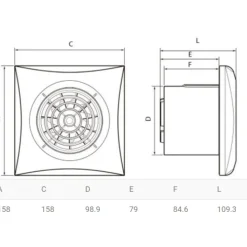 Online Silent 100CZ badventilator, Ø100 mm, hvid Thermex|Badeværelsesventilatorer