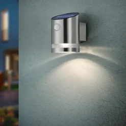 Online Salta solcelle væglampe, stål Solcellelamper|Udendørs Batterilamper
