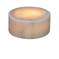 Outlet marmor bordlys, hvid, H4 cm Udendørs Bordlamper