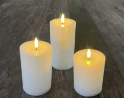Hot LED bloklys, genopladelig, 3-pak Kunstige Stearinlys