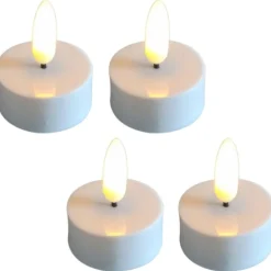 LED fyrfadslys, batteri, 4 stk Kunstige Stearinlys