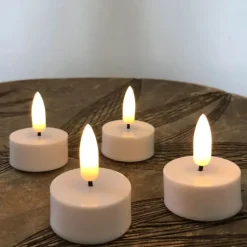 LED fyrfadslys, batteri, 4 stk Kunstige Stearinlys