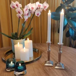 LED fyrfadslys, batteri, 4 stk Kunstige Stearinlys