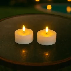 LED fyrfadslys, genopladelig, 2-pak Kunstige Stearinlys