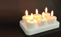 Hot LED fyrfadslys, genopladelig, 6-pak Kunstige Stearinlys