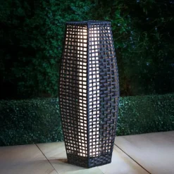 Discount Rattan solcelle lanterne, 69x22 cm Udendørs Bordlamper|Solcellelamper