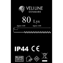 New udendørs lyskæde, batteri, ravfarvet lys, 6 meter Udendørs Julelys
