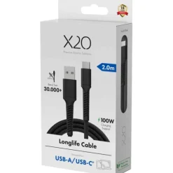 Online Vivanco USB-A til USB-C kabel, 2 meter, 60W Mobil, Pc & Data