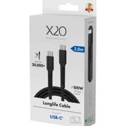 Vivanco USB-C kabel, 2 meter, 100W Mobil- & Data Kabler