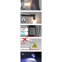 lommelygte med LED, laser og UV-lys Lommelygter